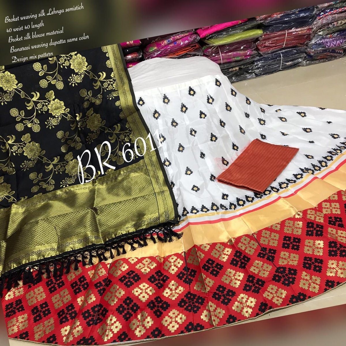 BR Heavy Golden Designer Lehenga BR-6011 Colors 5