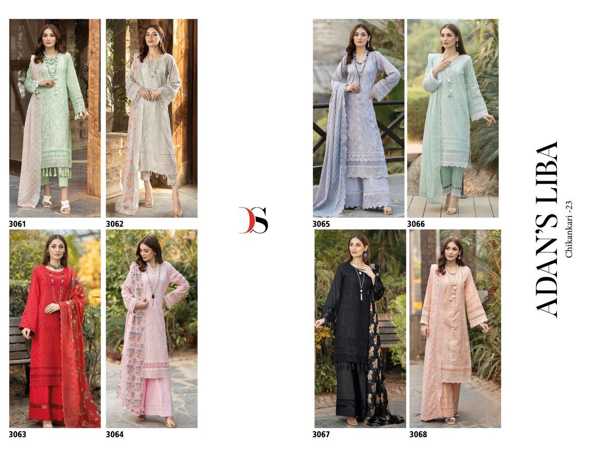 Deepsy Suit Adan's Libas Chikankari -23 3061-3068 Series 9