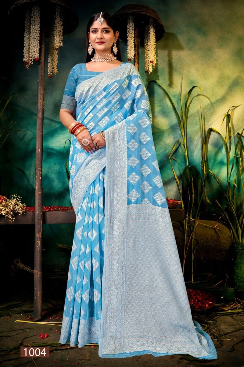 SAROJ SAREE OCEAN COTTON VOL-2 1001 TO 1006 4