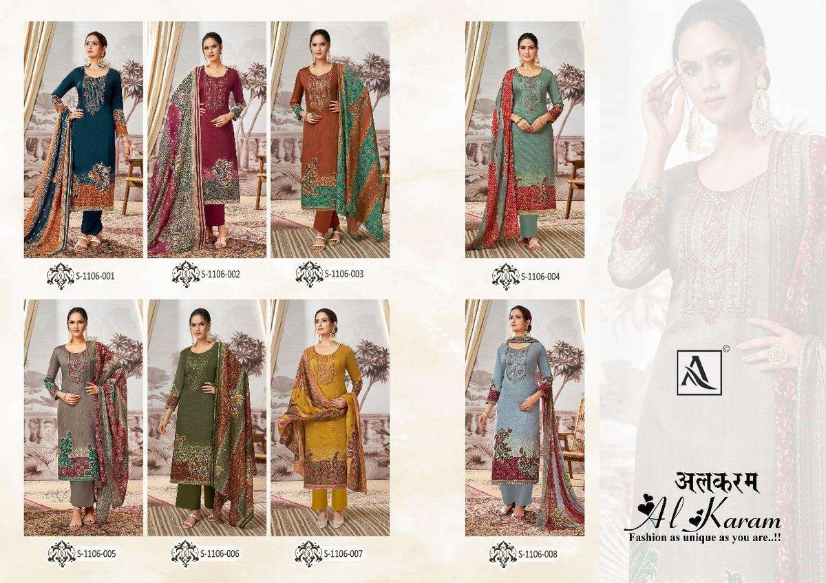 Alok Suit Al Karam 1106-001 to 1106-008 Series 9