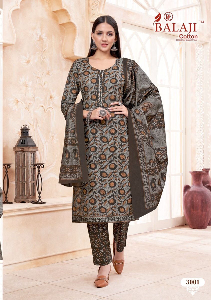 Balaji Cotton Art Work Vol-3 3001-3012 Series 1