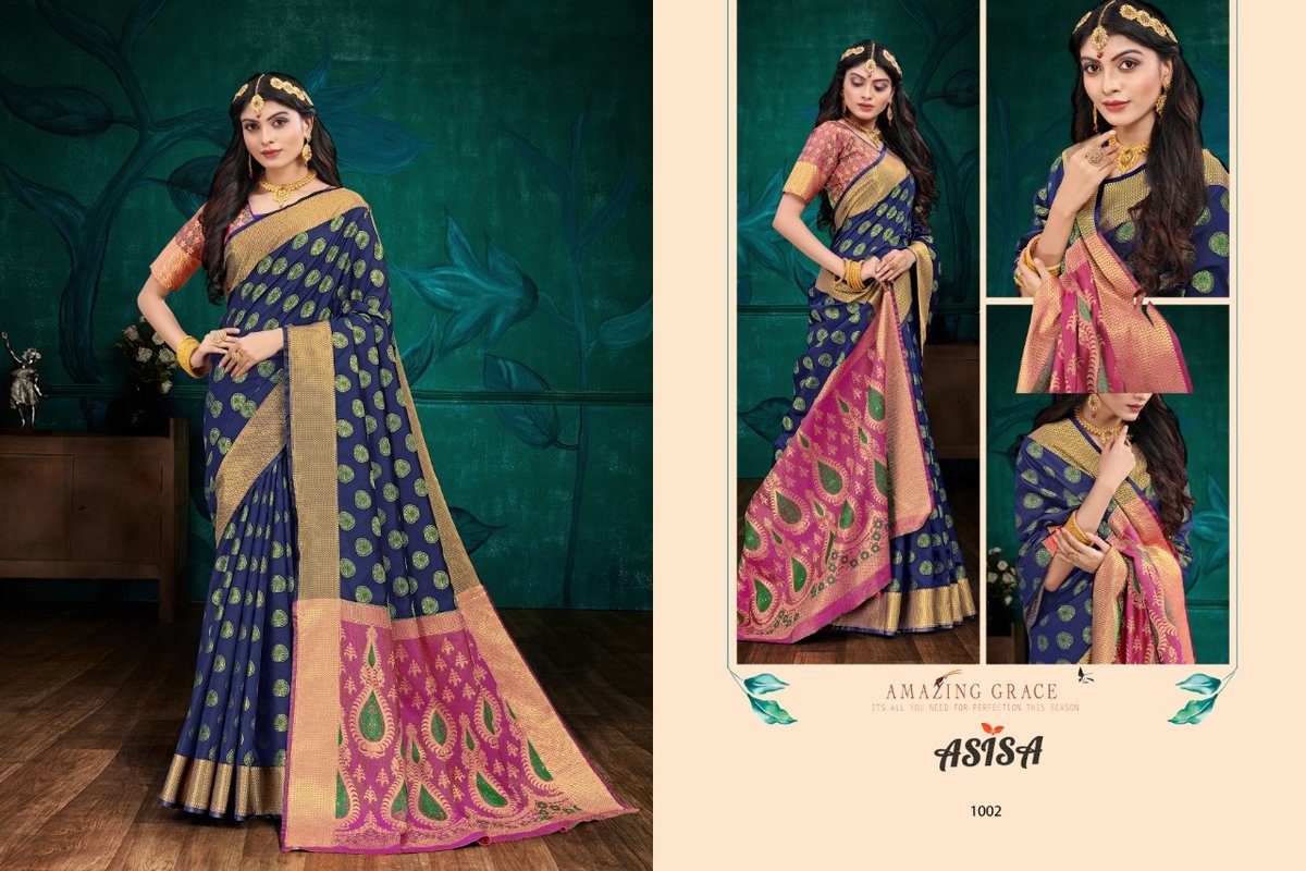 Asisa Saree Campa Silk 1001-1004 Series 2