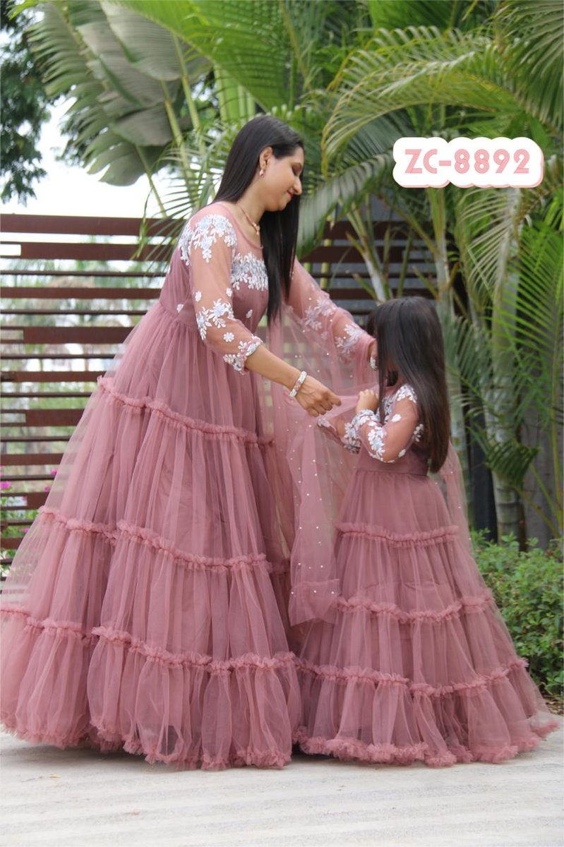 Bollywood Mother & Daughter Designer Gown ZC-8892 Design 1