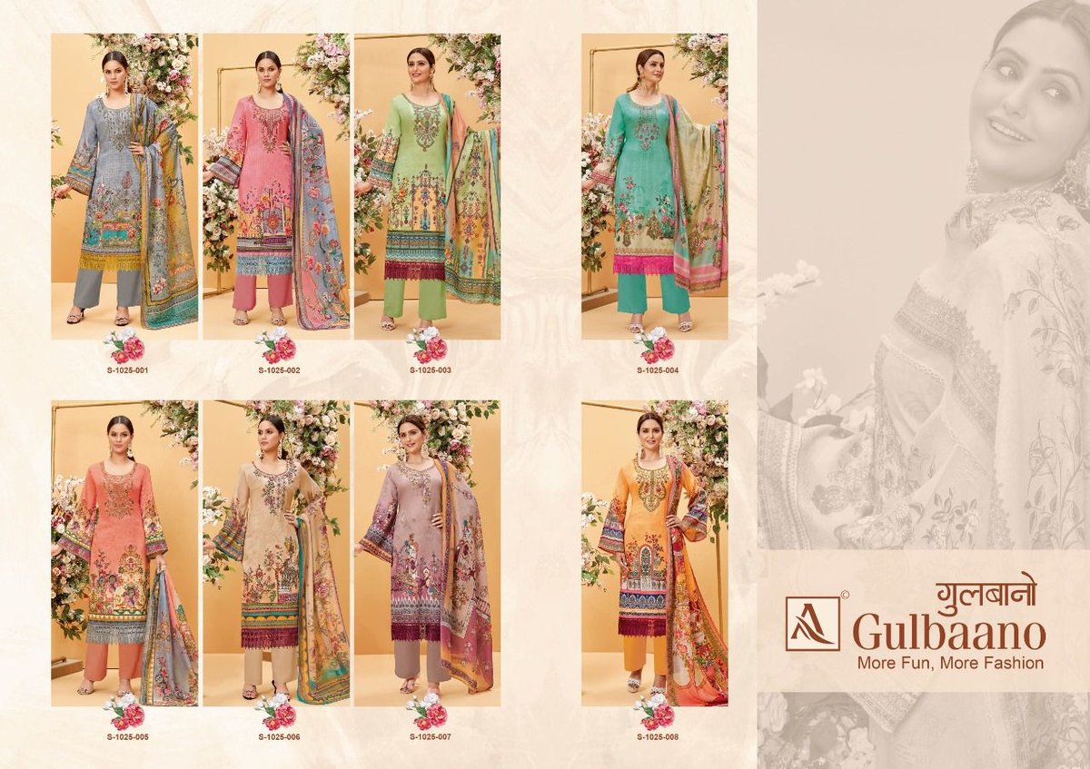 Alok Suit Gulbaano 1025-001 to 1025-008 Series 9