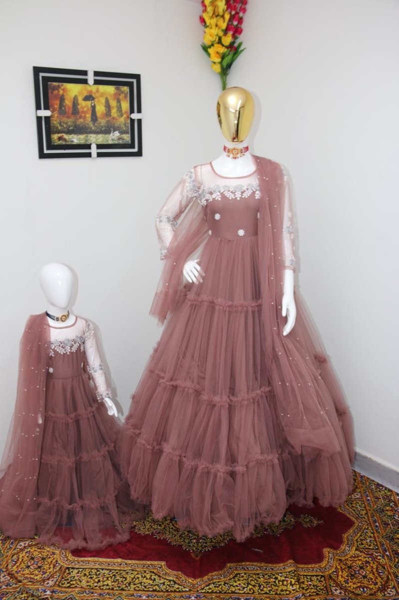Bollywood Mother & Daughter Designer Gown ZC-8892 Design 3