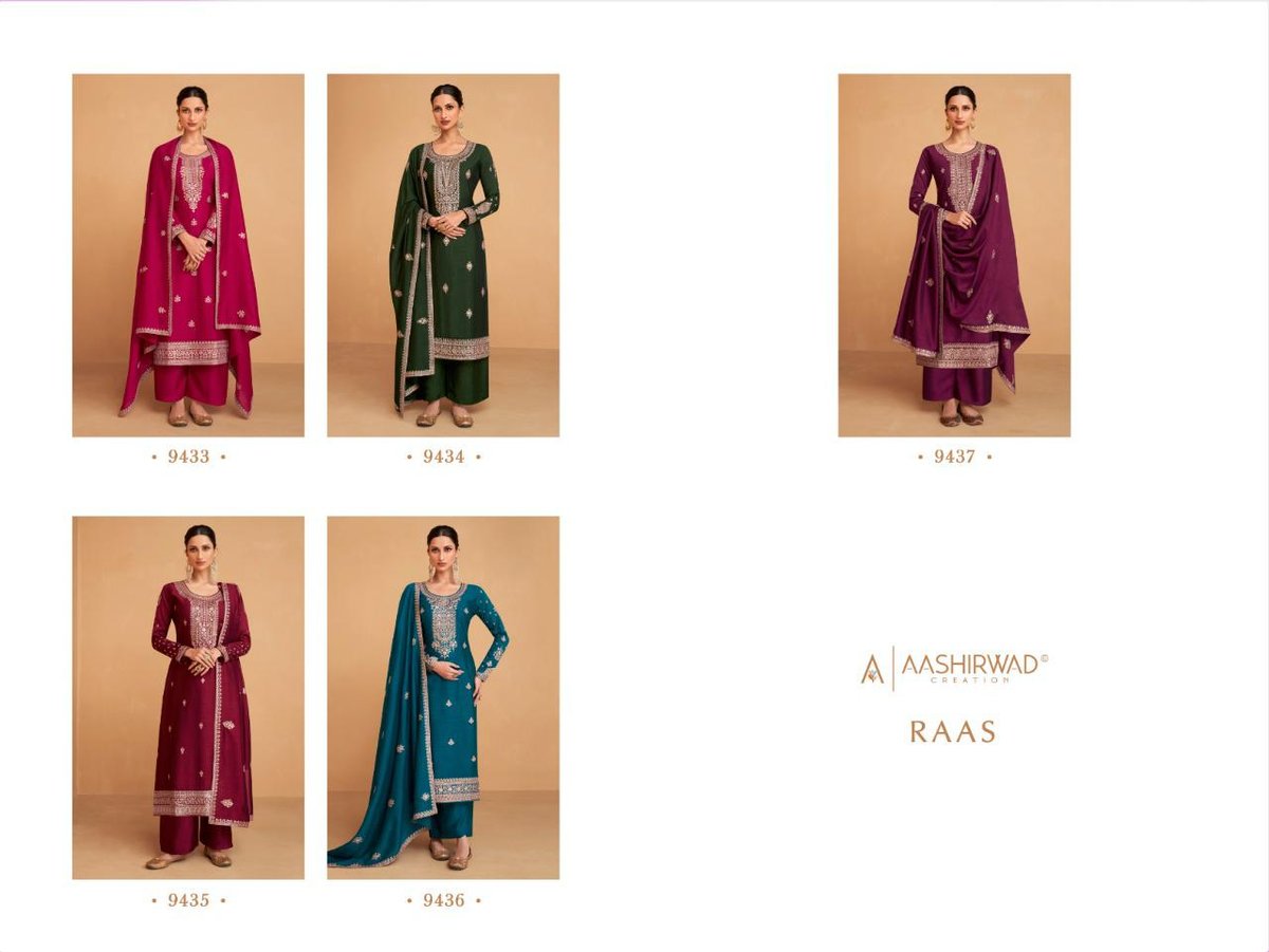 Aashirwad Creation Raas 9433-9437 Series 6