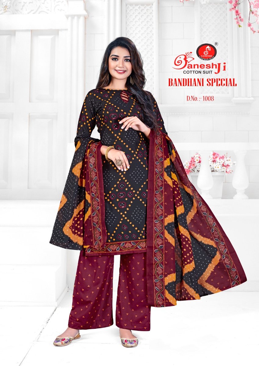 Ganeshji Cotton Suits Bandhani Special 1001-1012 Series 8