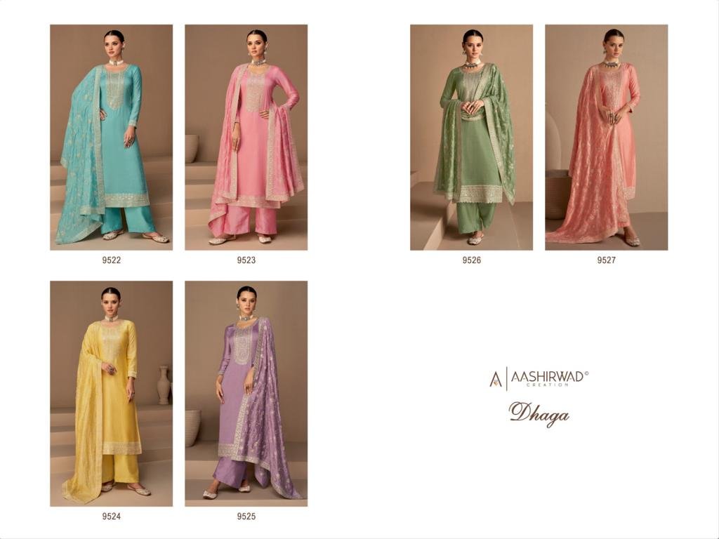 Aashirwad Creation Gulkand Dhaga 9522-9527 Series 7