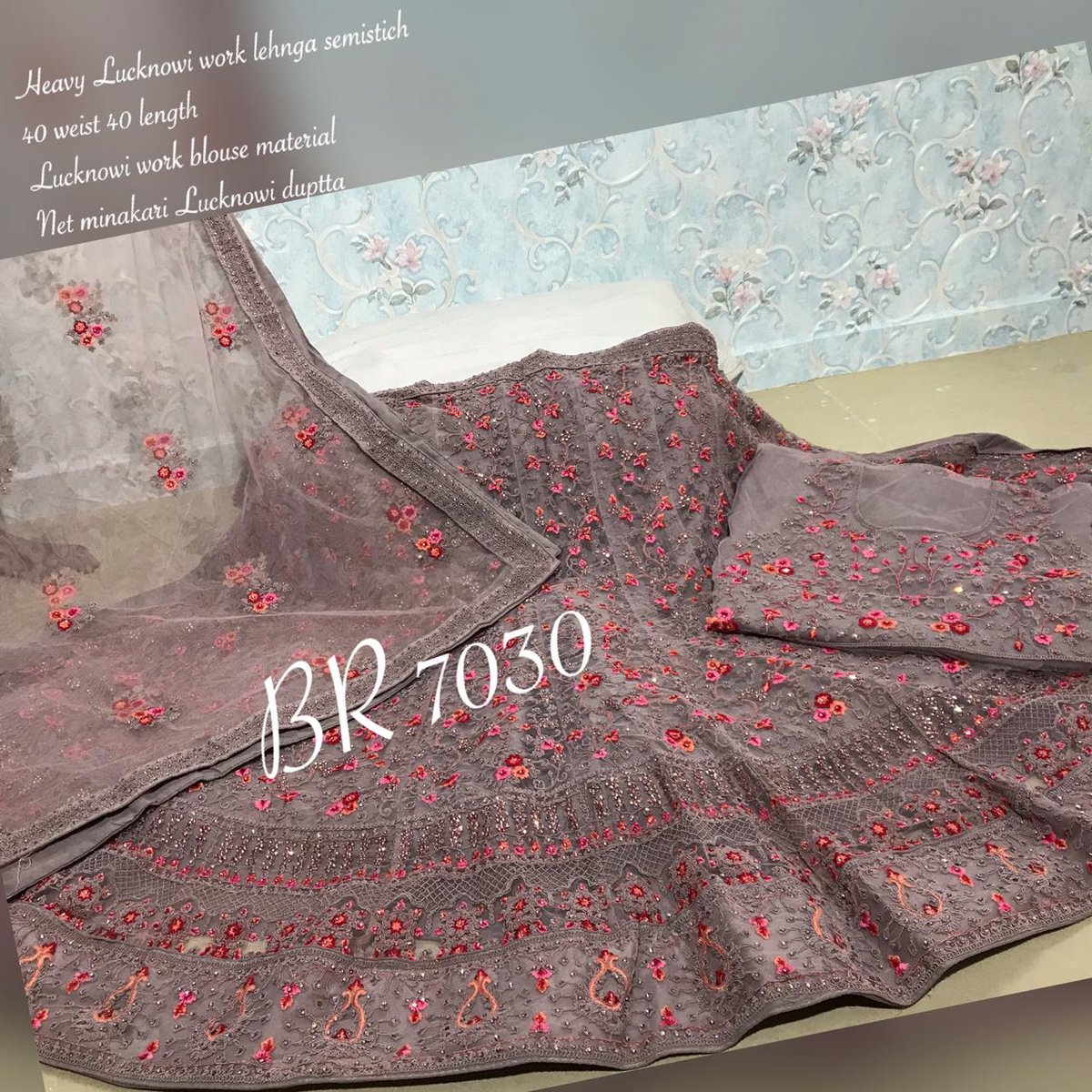 BR Lehenga Choli Lucknowi Work BR-7030 Colors 3