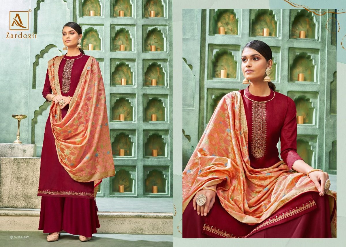 Alok Suits Zardozii 599-001 to 599-008 Series 7