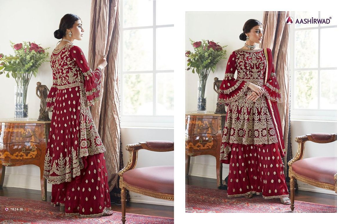 Aashirwad Creation Premium Sharara Gold 7024 New Colors 3