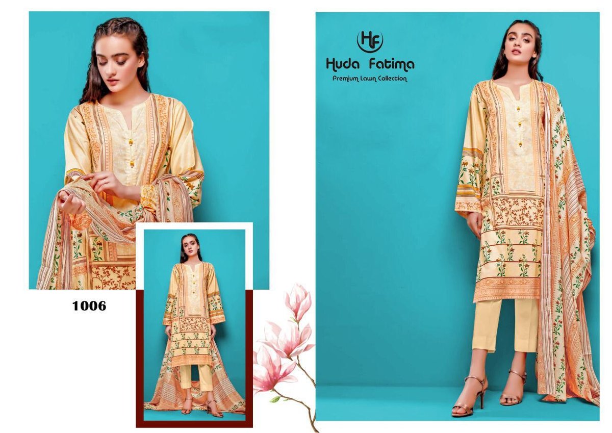 Huda Fatima Premium Lawn Collection Vol-1 1001-1010 Series 6