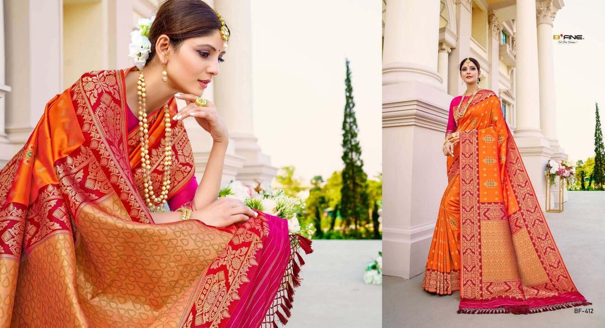 B Fine Saree Kadwa Weave BF-410-BF-421 Series 3