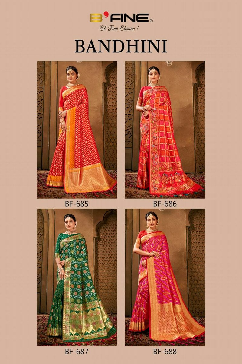 B Fine Saree Bandhini BF-685 to BF-688 Series 5