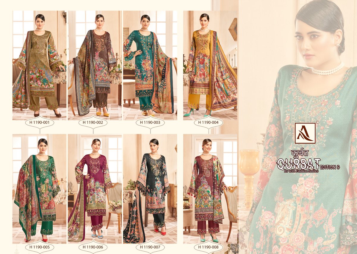 Alok Suit Qurbat Edition Vol-9 1190-001 to 1190-008 Series 9