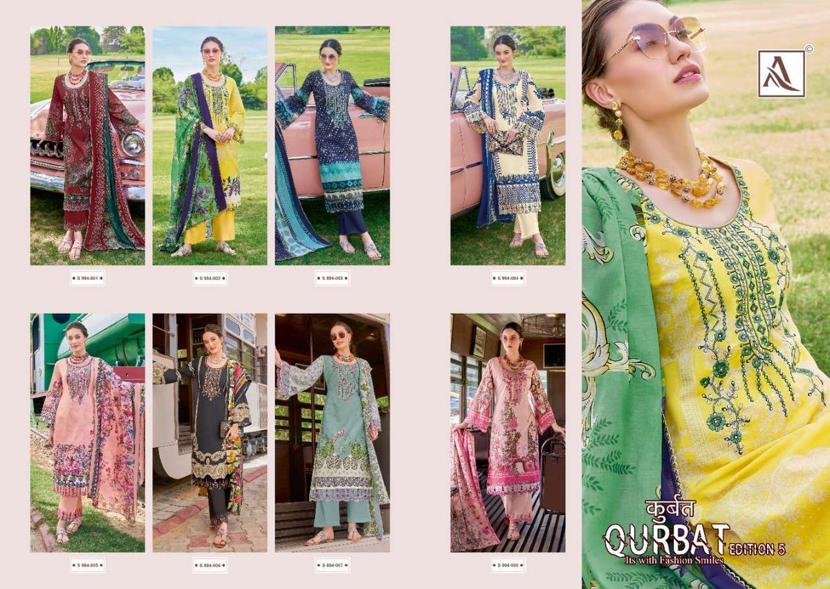 Alok Suit Qurbat Edition Vol-5 994-001 to 994-008 Series 9