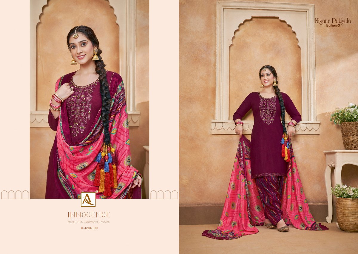 Alok Suit Nigaar Patiyala Vol-3 1281-001 to 1281-010 Series 5