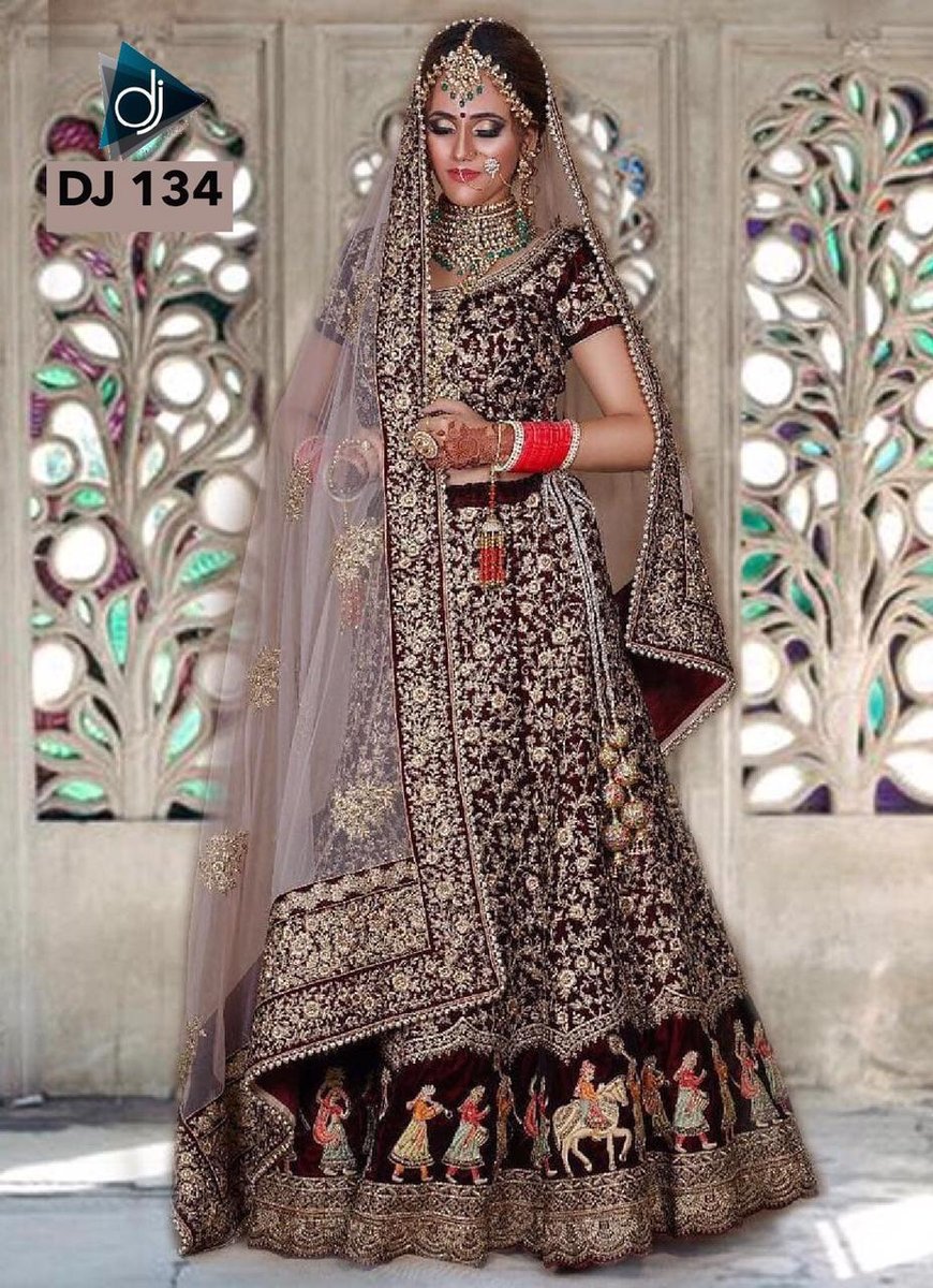 Bollywood Bridal Designer Lehenga DJ-134 Colors 3