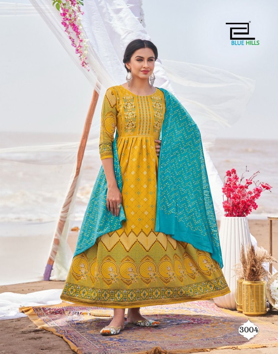Blue Hills Walkway Dupatta Edition Vol-03 5001-5010 Series 4