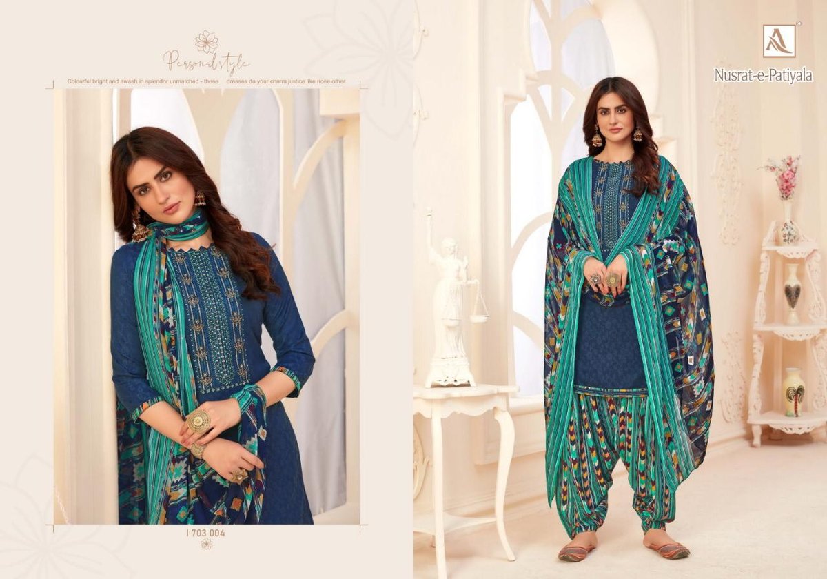 Alok Suits Nusrat E Patiyala 703-001 to 703-010 Series 4