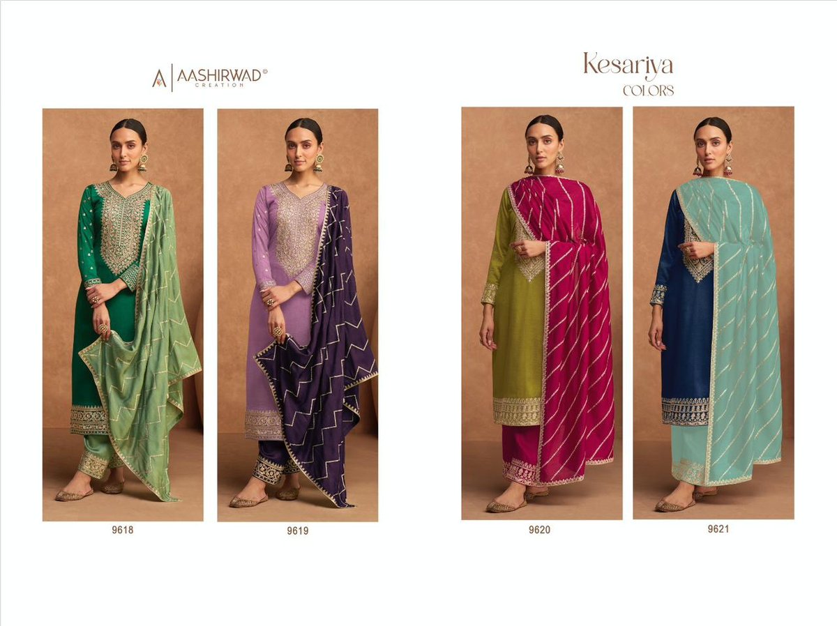 Aashirwad Creation Kesariya Colors 9618-9621 Series 5