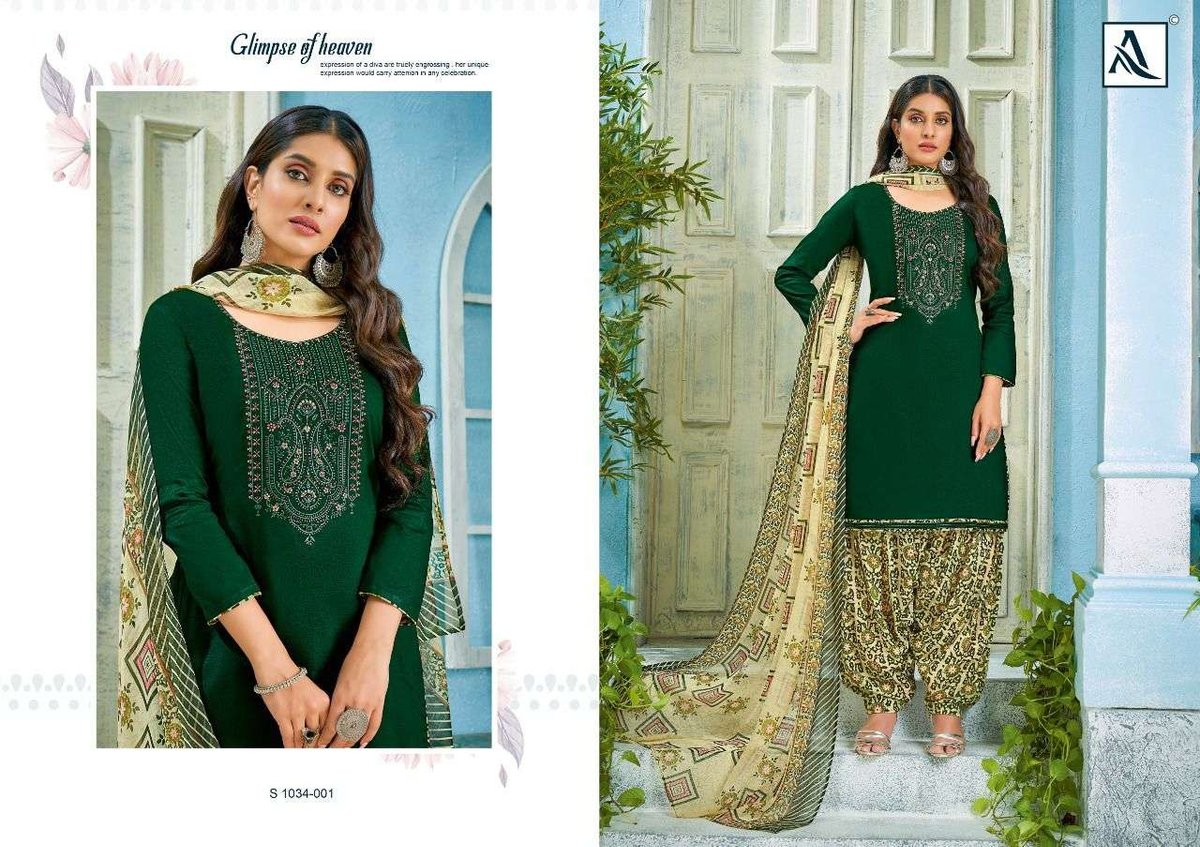 Alok Suits Nusrat-E-Patiyala 1034-001 to 1034-008 Series 1