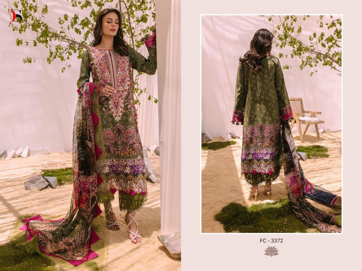 Deepsy Suit Firdous Classic Lawn Vol-23 3371-3376 Series 2