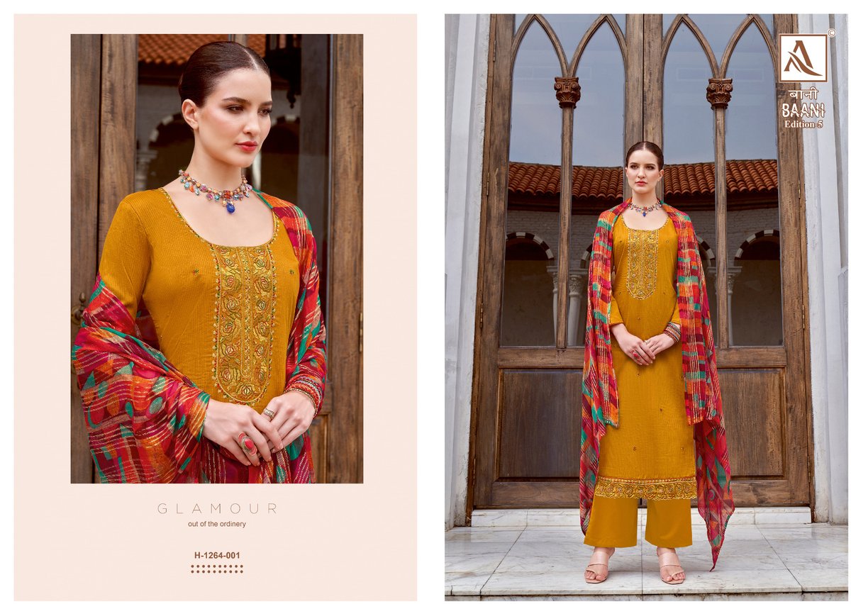 Alok Suit Baani Edition Vol-5 1264-001 to 1264-008 Series 1