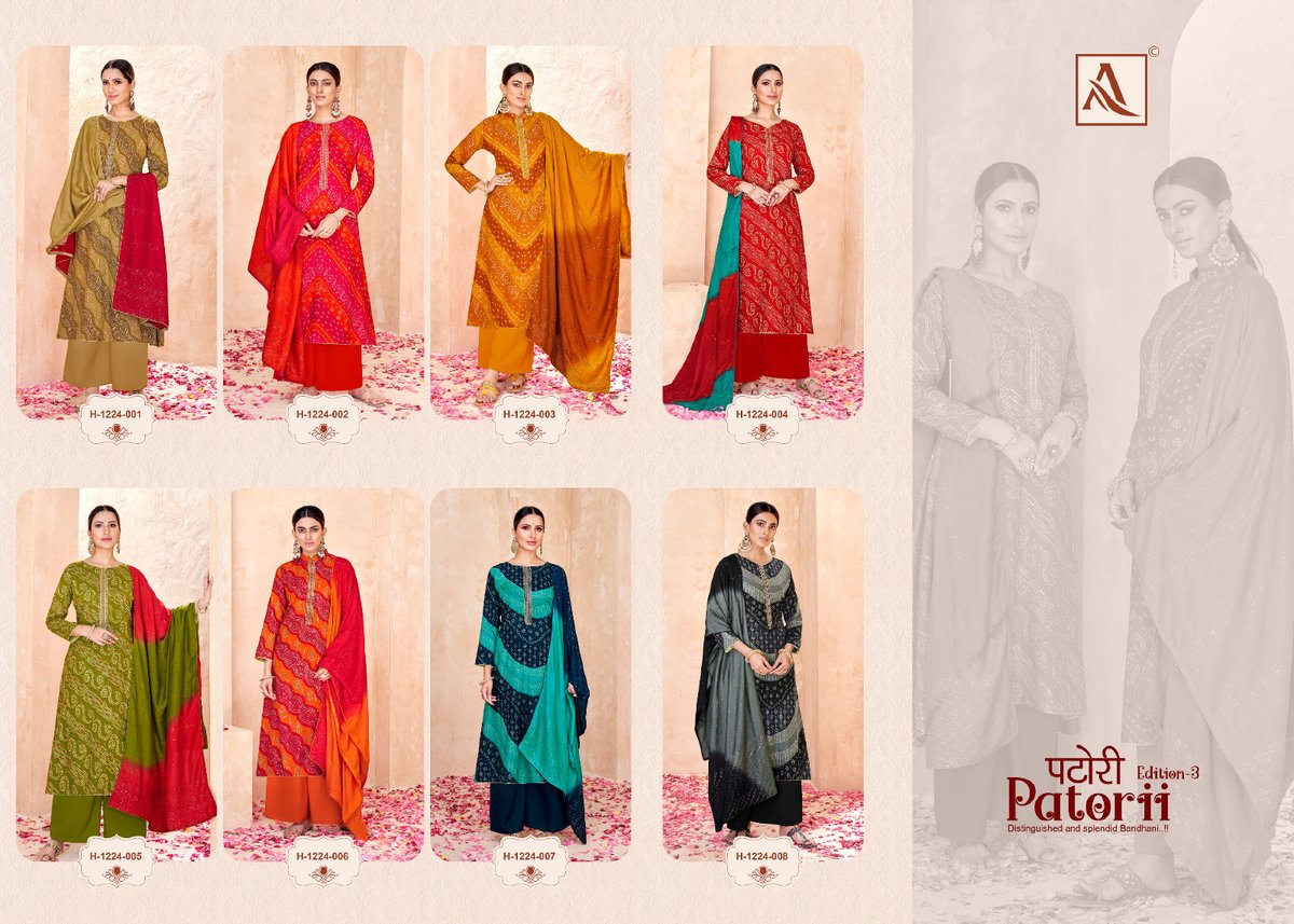 Alok Suit Patorii Edition-3 1224-001 to 1224-008 Series 9