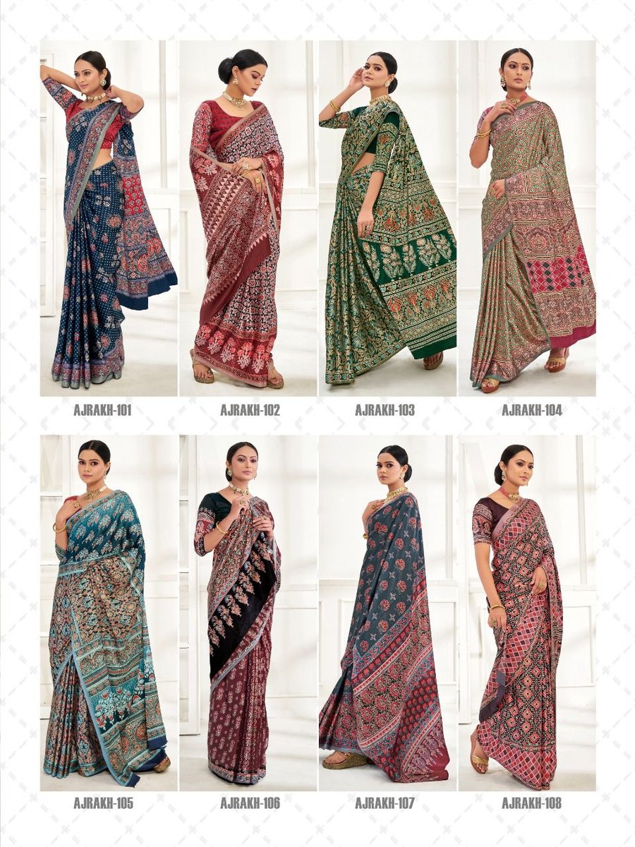 Apple Saree Ajrakh Vol-1 101-108 Series 9