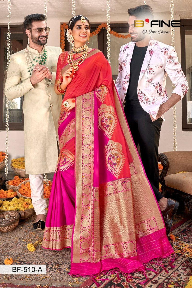 B Fine Saree Parampara BF-509 to BF-511 Colors 5