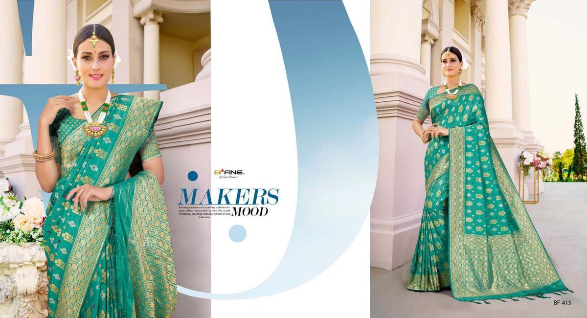 B Fine Saree Kadwa Weave BF-410-BF-421 Series 6