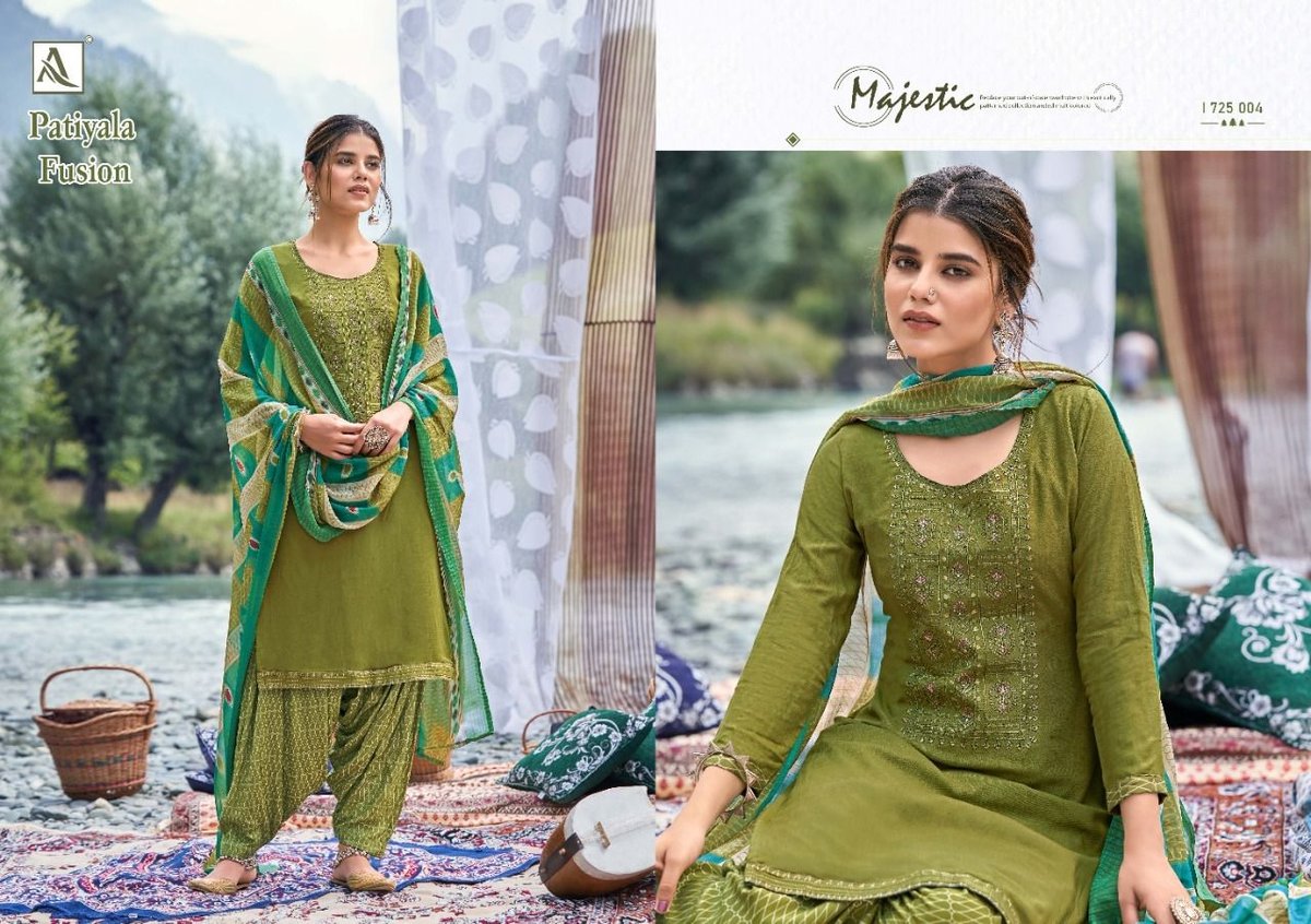 Alok Suits Patiyala Fusion 1725-001 to 1725-010 Series 4
