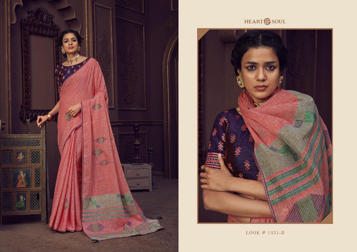 Heart & Soul linen Saree 1431 A B to 1433 A B Series 2