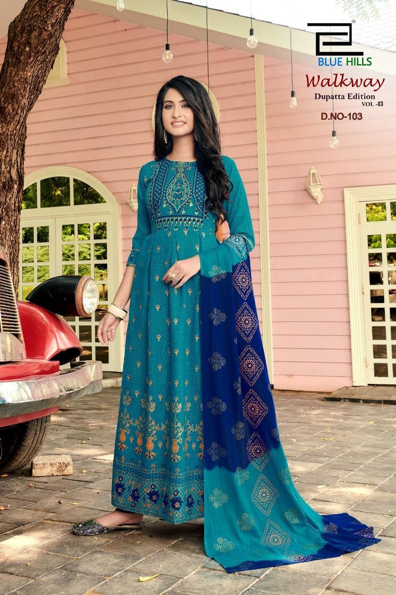 Blue Hills Walkway Dupatta Edition Vol-13 101-110 Series 3