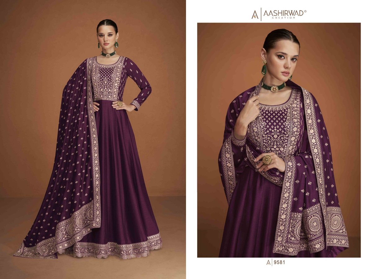Aashirwad Creation Gulkand Veera 9577-9581 Series 5