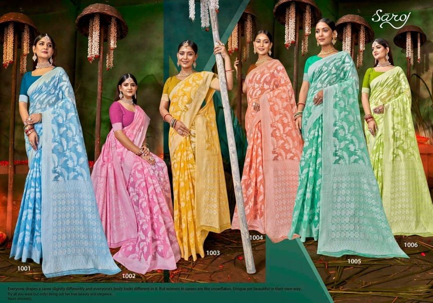 SAROJ SAREE OCEAN COTTON VOL-1 1001 TO 1006 7