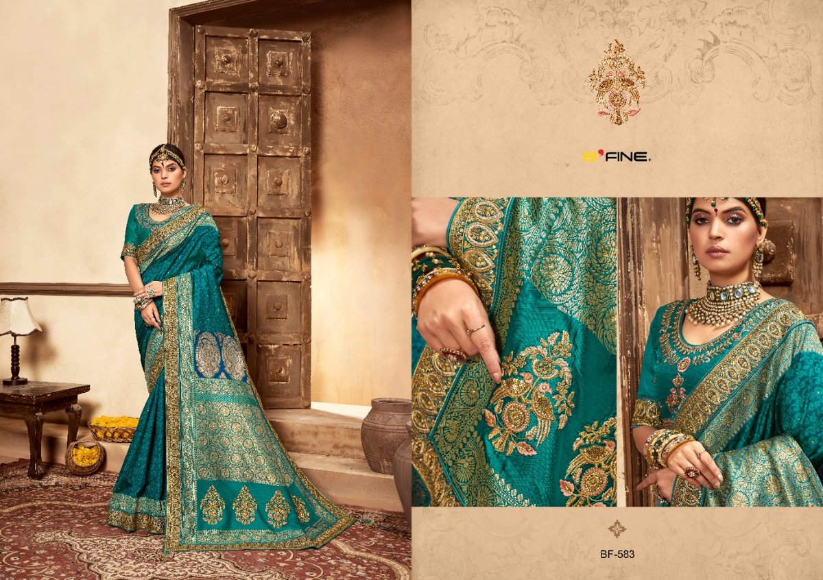 B Fine Saree Mehraab BF-581 to BF-586 Series 3