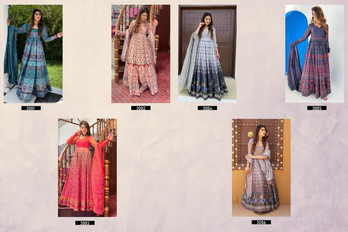 Alfaaz Vol-3 Designer Gown 3001-3006 Series 7