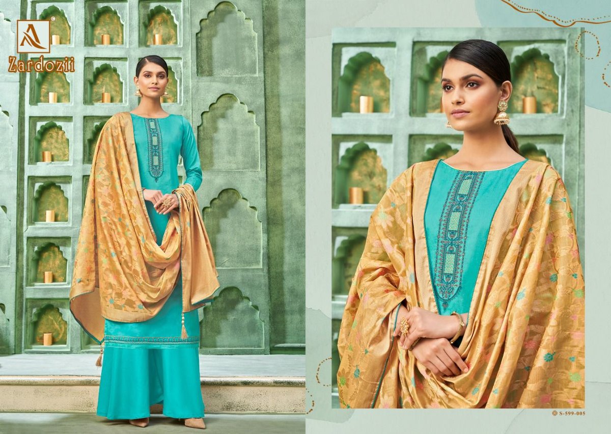 Alok Suits Zardozii 599-001 to 599-008 Series 5