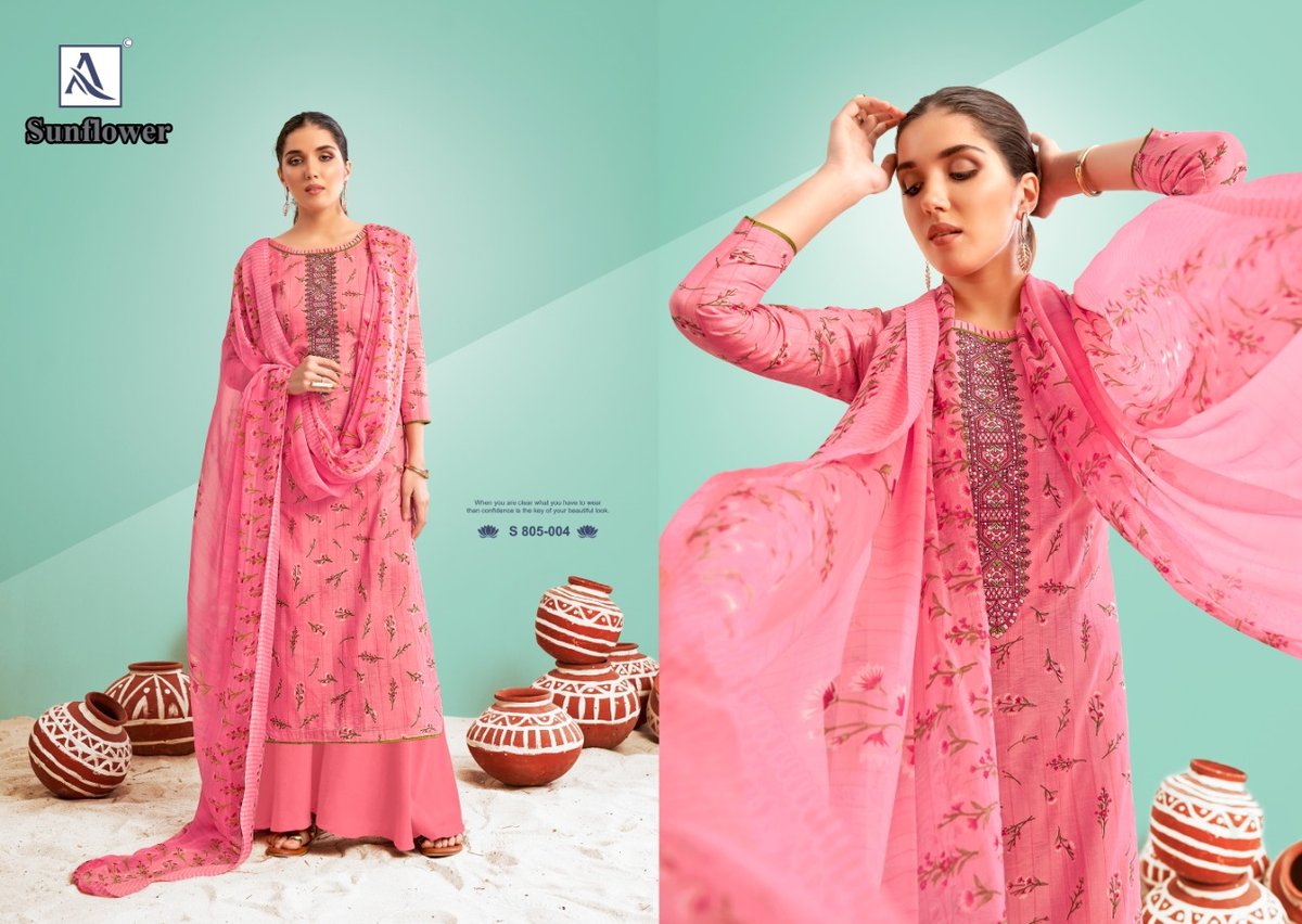 Alok Suit Sunflower 805-001 to 805-010 Series 4