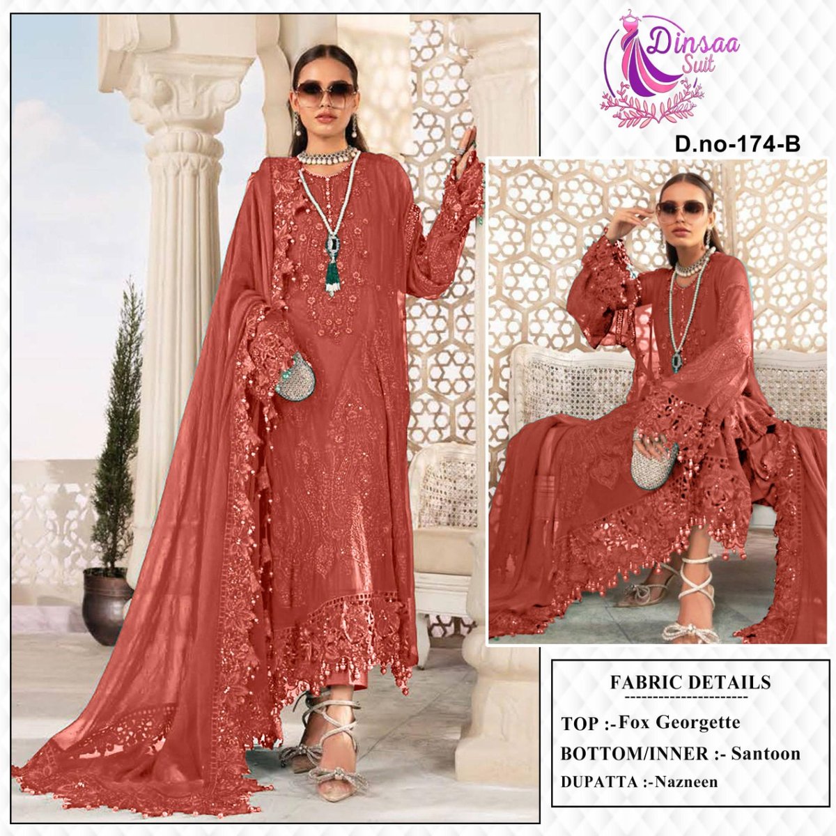 Dinsaa Suit Maria B 174 Colors 2