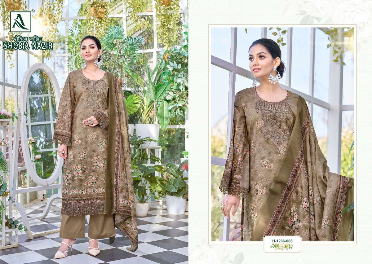Alok Suit Shobia Nazir Lawn Collection 1236-001 to 1236-010 Series 6
