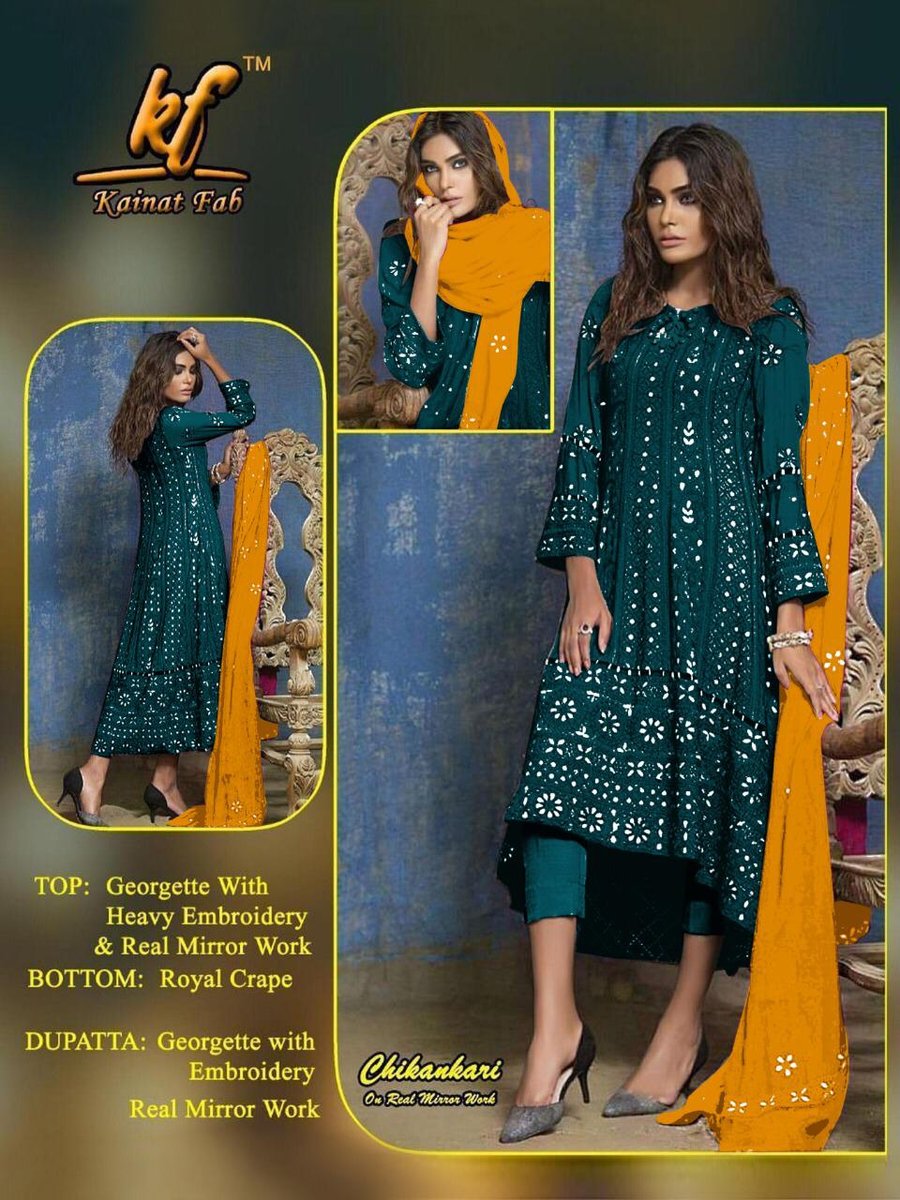 Chikankari Mirror Work Designer Suits Colors 7