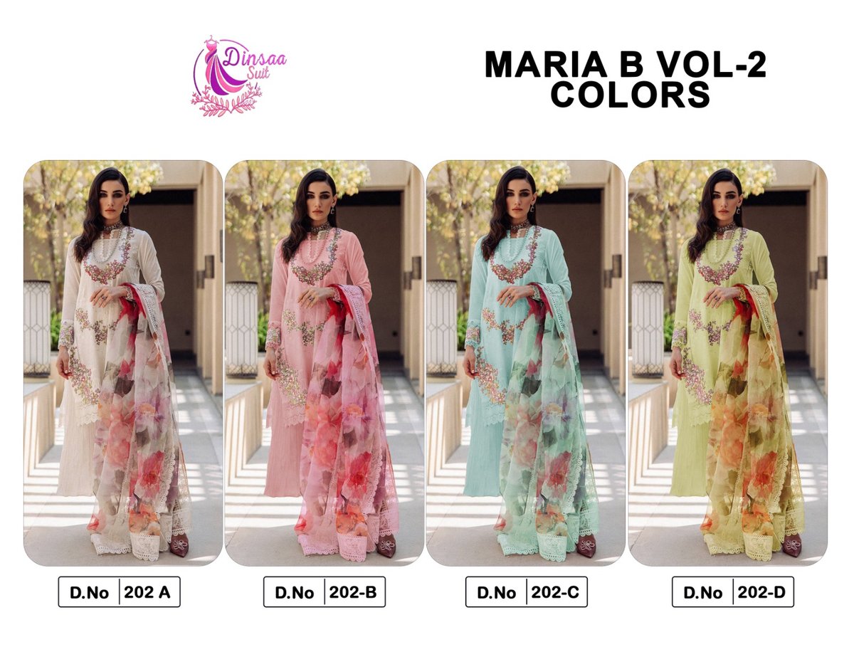 Dinsaa Suit Maria B Vol-2 202 Colors 5