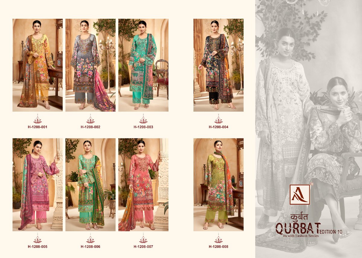 Alok Suit Qurbat Edition Vol-10 1208-001 to 1208-008 Series 9