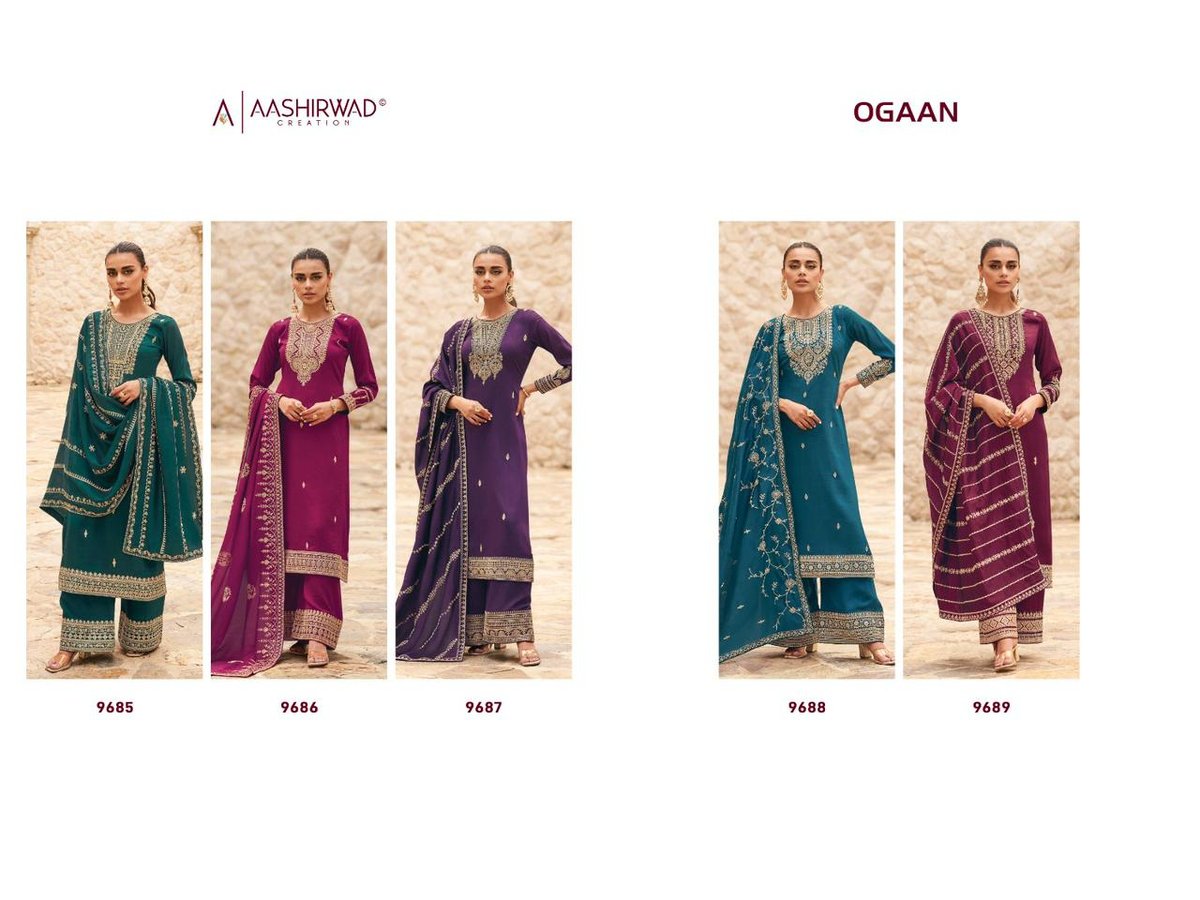 Aashirwad Creation Gulkand Ogaan 9685-9689 Series 6