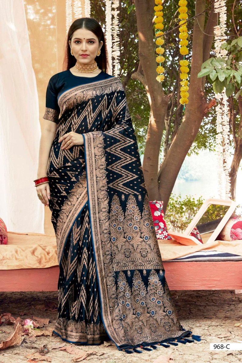 B Fine Saree Satin Vol-3 968 Colors 3