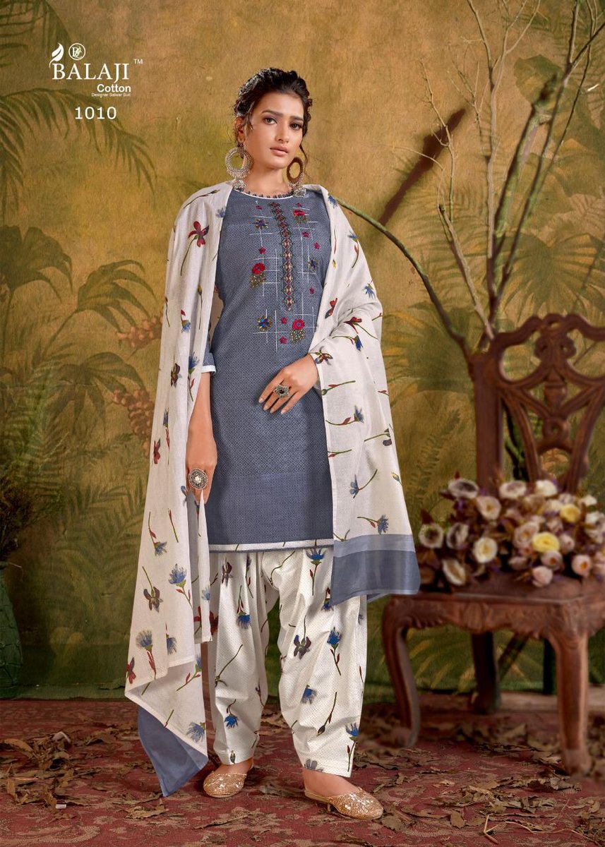 Balaji Cotton Rasberry Patiyala Vol-5 1001-1012 Series 10