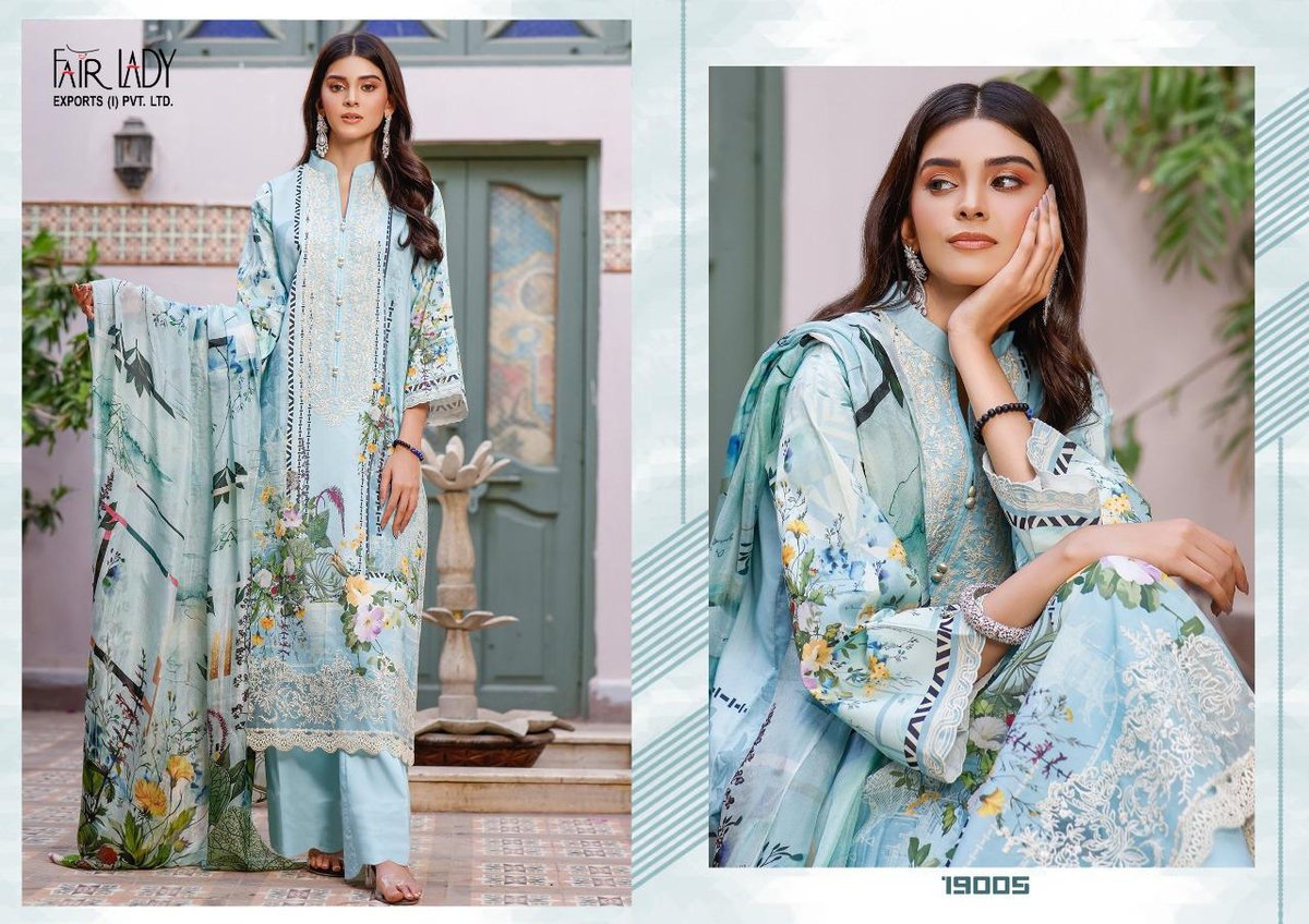 Fair Lady Baroque Luxury Lawn Collection 19001-19007 Series 5